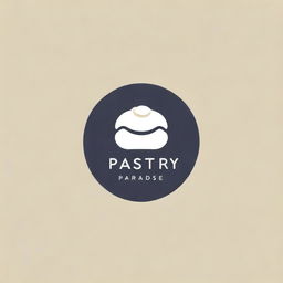 Generate a minimalist-style logo for a bakery named 'Pastry Paradise', with simple lines and neutral colours highlighting pastries.