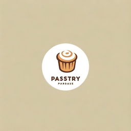 Generate a minimalist-style logo for a bakery named 'Pastry Paradise', with simple lines and neutral colours highlighting pastries.