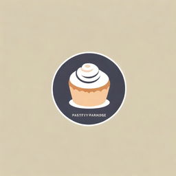 Generate a minimalist-style logo for a bakery named 'Pastry Paradise', with simple lines and neutral colours highlighting pastries.