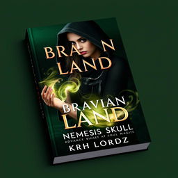 A striking book cover titled 'BRAVIAN LAND: NEMESIS SKULL'