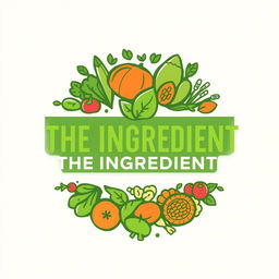 A vibrant logo for a company called "THE INGREDIENT" focusing on healthy foods