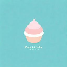 Minimalist logo design for a pastry business named 'Pastry Paradise', using soft pastel colors and simple elements associated with pastries and paradise.