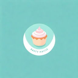 Minimalist logo design for a pastry business named 'Pastry Paradise', using soft pastel colors and simple elements associated with pastries and paradise.