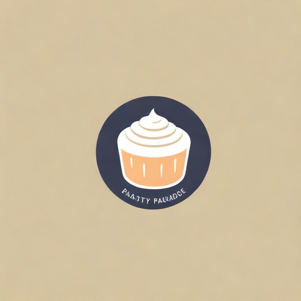 Design a minimalist, casual logo for a pastry company named 'Pastry Paradise'. It should evoke a sense of comfort and pleasure reminiscent of a dessert wonderland.