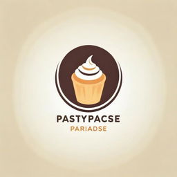 Create a minimalist logo design for a pastry business named 'Pastry Paradise'. The logo should convey notions of delicious, mouth-watering pastries in a sleek, simplified style.