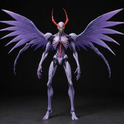 A terrifying, monstrous interpretation of an Angel from Evangelion. It's adorned with heightened grotesquerie, formidable limbs, and glowing, ominous ornaments that enhance its fearsome presence.