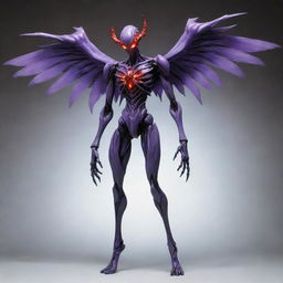 A terrifying, monstrous interpretation of an Angel from Evangelion. It's adorned with heightened grotesquerie, formidable limbs, and glowing, ominous ornaments that enhance its fearsome presence.