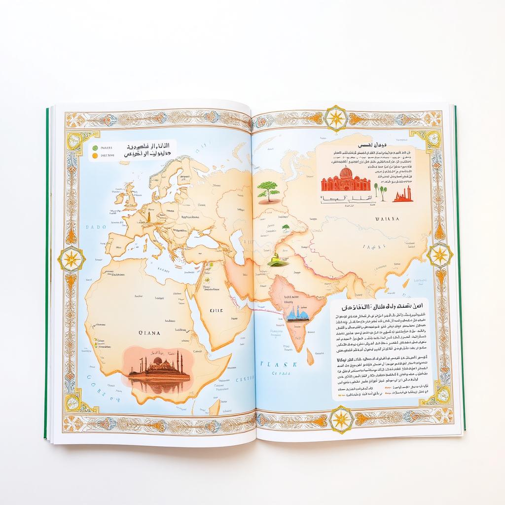 An A4 sheet of a geography lesson book designed for an Islamic boarding school