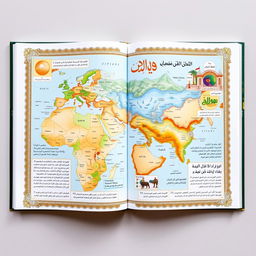 An A4 sheet of a geography lesson book designed for an Islamic boarding school