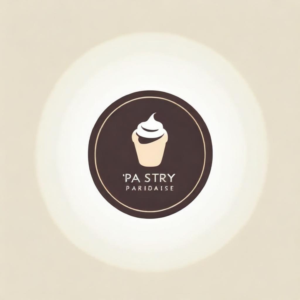 Design a minimalist logo for 'Pastry Paradise'. The logo should reflect a simple, clean and modern aesthetic, suggestive of delectable pastries.