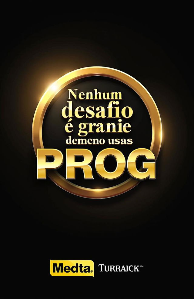 An advertising image featuring a bold circle design in gold and black colors