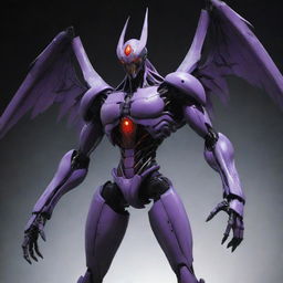 An imposing Angel-like monster inspired by Evangelion but without wings. Instead, it possesses other intimidating features such as menacing, towering height, intricate bio-mechanical designs populating its body, and a haunting, ominous glow.