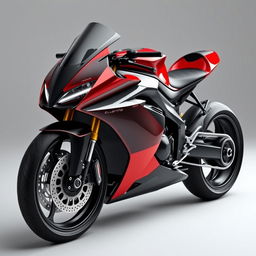 A futuristic Ferrari sports bike inspired by the Ferrari F1000 SP2, showcasing a sleek and exotic design with a heavily aerodynamic form