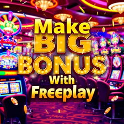 An engaging casino promotional image that highlights the theme 'Make Big Bonus With Freeplay'