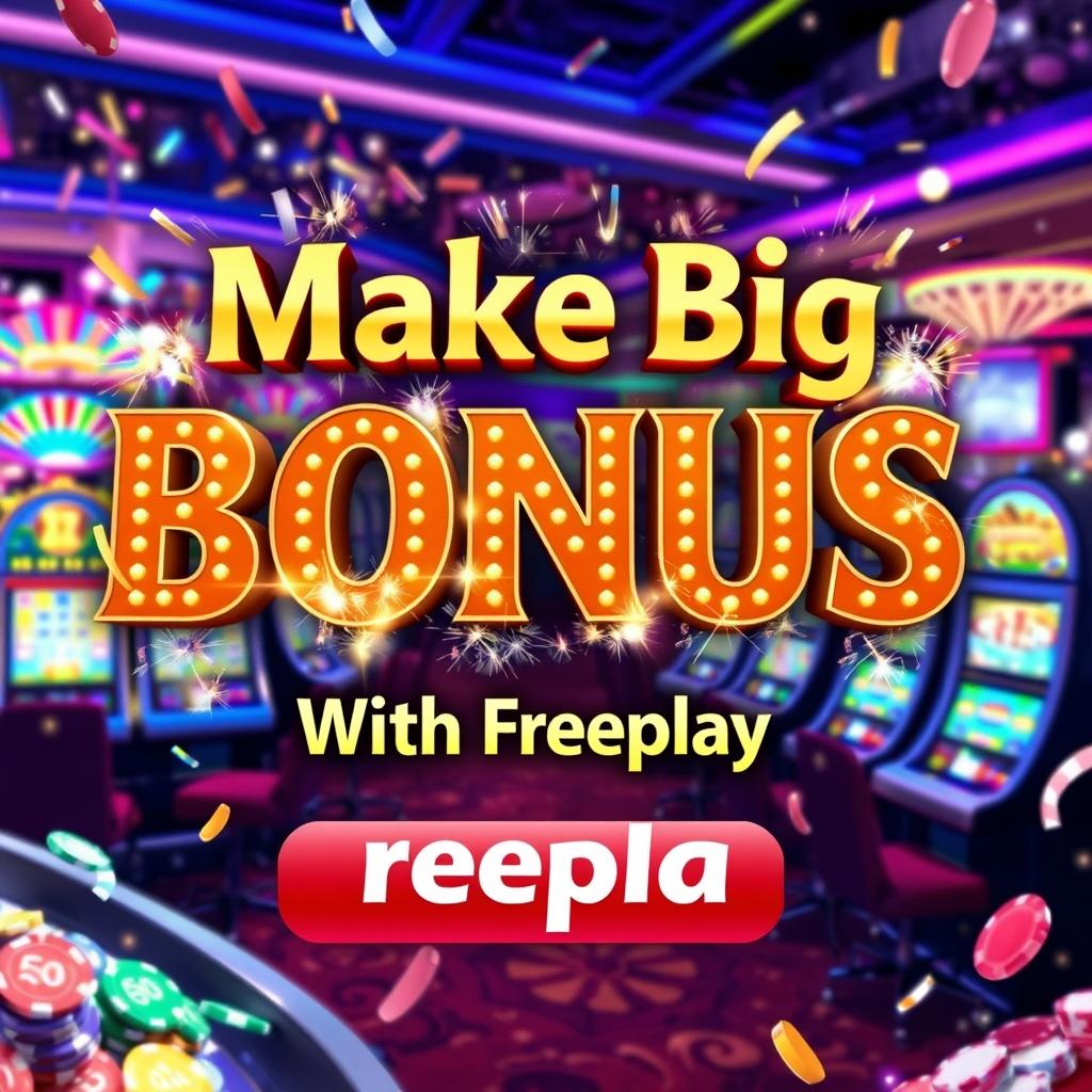 An engaging casino promotional image that highlights the theme 'Make Big Bonus With Freeplay'