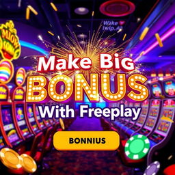 An engaging casino promotional image that highlights the theme 'Make Big Bonus With Freeplay'