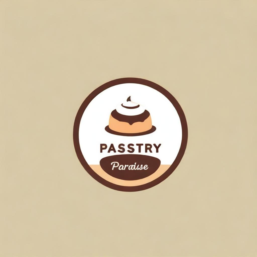 Design a casual and minimalist logo for 'Pastry Paradise'. The logo should be simple, yet playful and suggest a warm, inviting atmosphere emphasizing tasty pastries.