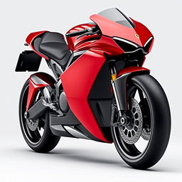 A futuristic Ferrari sports bike inspired by the Ferrari F1000 SP2, exemplifying a sleek and exotic design with an emphasis on aerodynamics