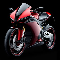 A futuristic Ferrari sports bike inspired by the Ferrari F1000 SP2, exemplifying a sleek and exotic design with an emphasis on aerodynamics