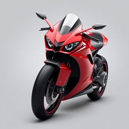 A futuristic Ferrari sports bike inspired by the Ferrari F1000 SP2 and the Ferrari SF-90, featuring a sleek and exotic aerodynamic design