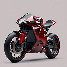 A futuristic Ferrari Hyper Sports Motorcycle inspired by the Ferrari F1000 SP2 and the Ferrari SF-90, showcasing a sleek and exotic design