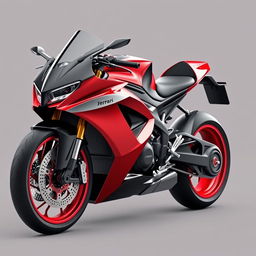 A futuristic Ferrari Hyper Sports Motorcycle, intricately designed as a conceptual masterpiece inspired by the Ferrari F1000 SP2, the Ferrari SF-90, and MV Agusta Brutale