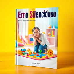 A visually striking book cover featuring a curious mother kneeling beside a colorful playmat in a bright, cheerful nursery