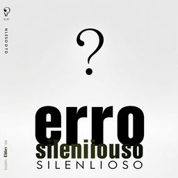 A minimalist and striking book cover featuring the title 'Erro Silencioso' at the center in bold, modern typography