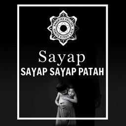 A minimalist novel cover for 'Sayap Sayap Patah', featuring a poignant scene that captures the essence of sacrifice