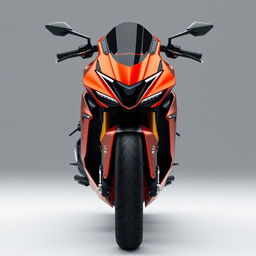 A beautifully designed futuristic hyper sport naked bike, showcasing a front view full-body perspective