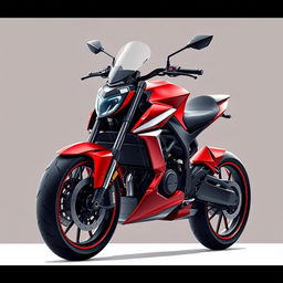 An 8K resolution image of a perfectly detailed concept artwork featuring a full-body side view of a beautifully drawn naked sport motorcycle