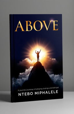 A bold and elegant book cover for 'Rising Above' by NTEBO MPHAHLELE