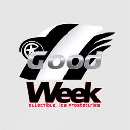 A sleek and dynamic logo design for a company named 'Good Week' that specializes in collectible cars