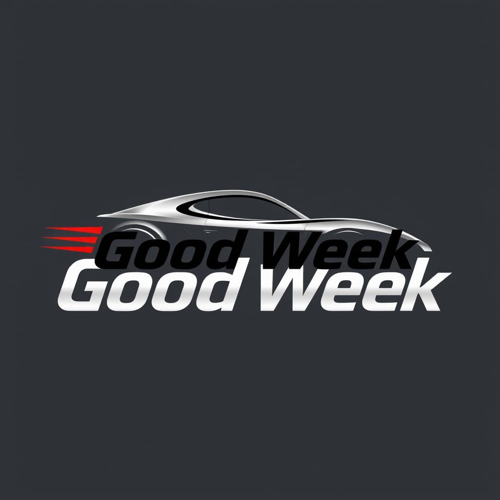 A sleek and dynamic logo design for a company named 'Good Week' that specializes in collectible cars