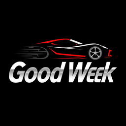 A sleek and dynamic logo design for a company named 'Good Week' that specializes in collectible cars