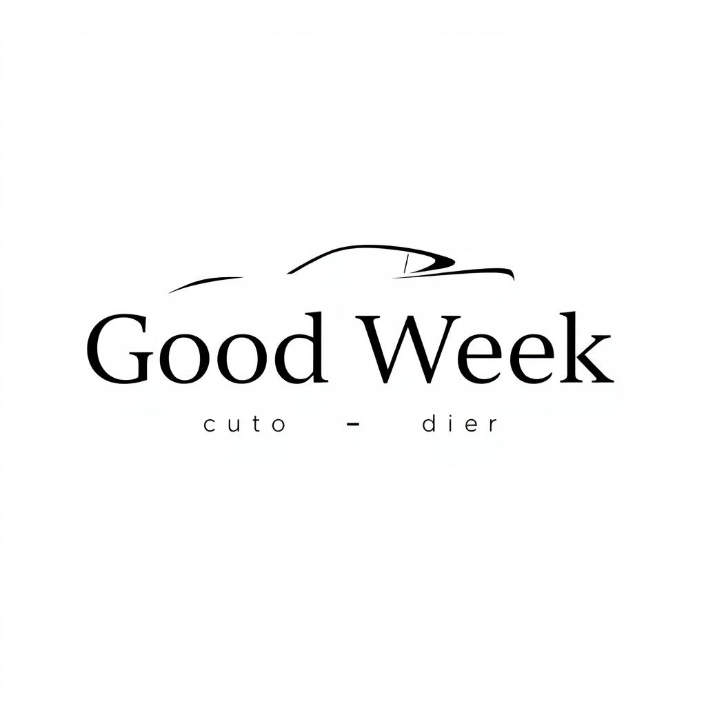 A minimalist logo design for a company named 'Good Week' that specializes in collectible cars