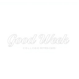 A minimalist logo design for a company called 'Good Week' that specializes in collectible retro cars