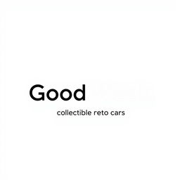 A minimalist logo design for 'Good Week, collectible retro cars'