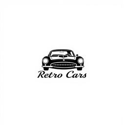 A minimalist logo design specifically for retro cars