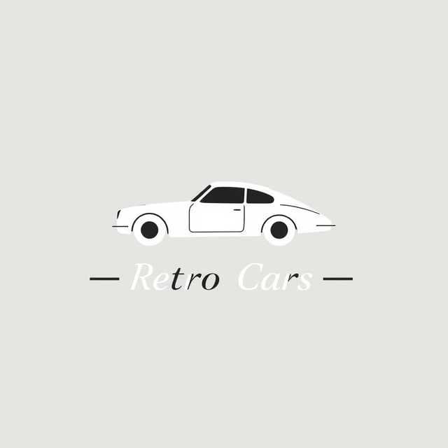 A minimalist logo design specifically for retro cars