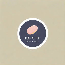 A minimalist and casual logo for a pastry shop named 'Pastry Paradise' with a modern typeface and subtle pastel colors, featuring a stylized pastry or croissant as a core design element.