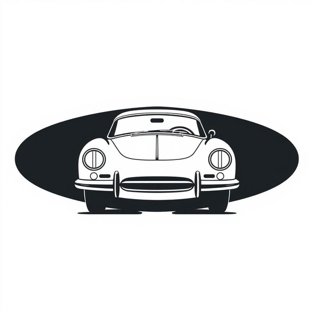 A minimalist logo design for retro cars, focusing on a simple yet effective graphic representation