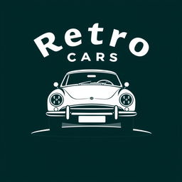 A minimalist logo design for retro cars, focusing on a simple yet effective graphic representation