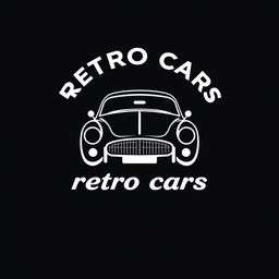 A minimalist logo design for retro cars, focusing on a simple yet effective graphic representation