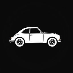 A minimalist logo design for retro cars, focusing on a simple yet effective graphic representation