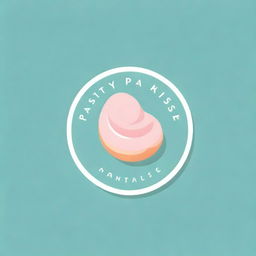 A minimalist and casual logo for a pastry shop named 'Pastry Paradise' with a modern typeface and subtle pastel colors, featuring a stylized pastry or croissant as a core design element.