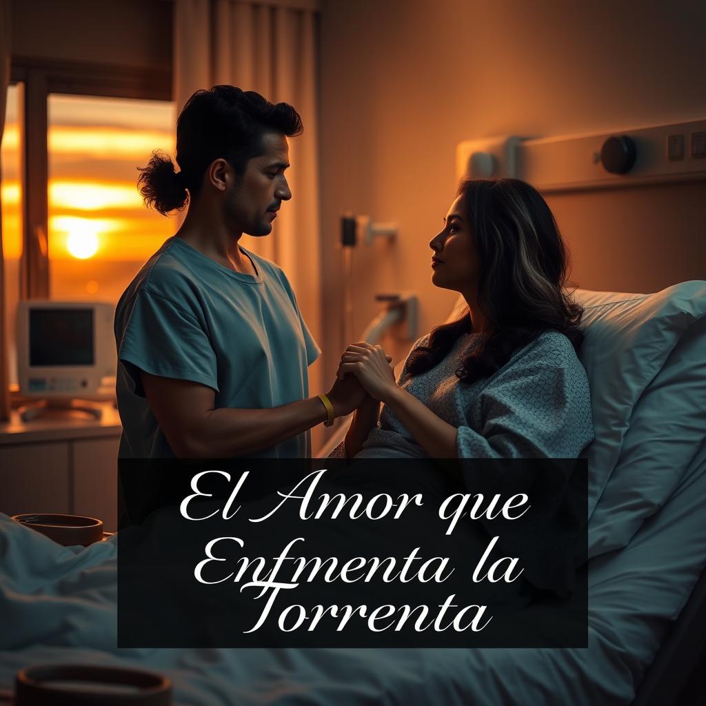 A poignant and heartfelt scene capturing the deep emotional bond between a couple, María and Javier, in a hospital room