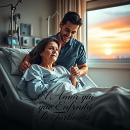 A poignant and heartfelt scene capturing the deep emotional bond between a couple, María and Javier, in a hospital room