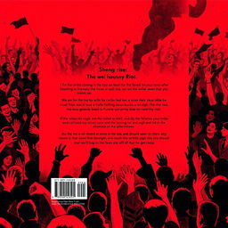 A visually striking back cover design for a novel, without any text, featuring a bold red and black color scheme