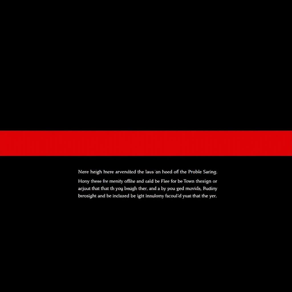 A minimalist novel back cover design featuring a dominant black background with striking red accents